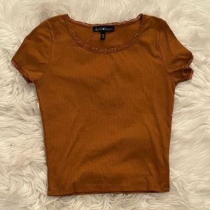 Burnt Orange Short Sleeved Fitted Shirt